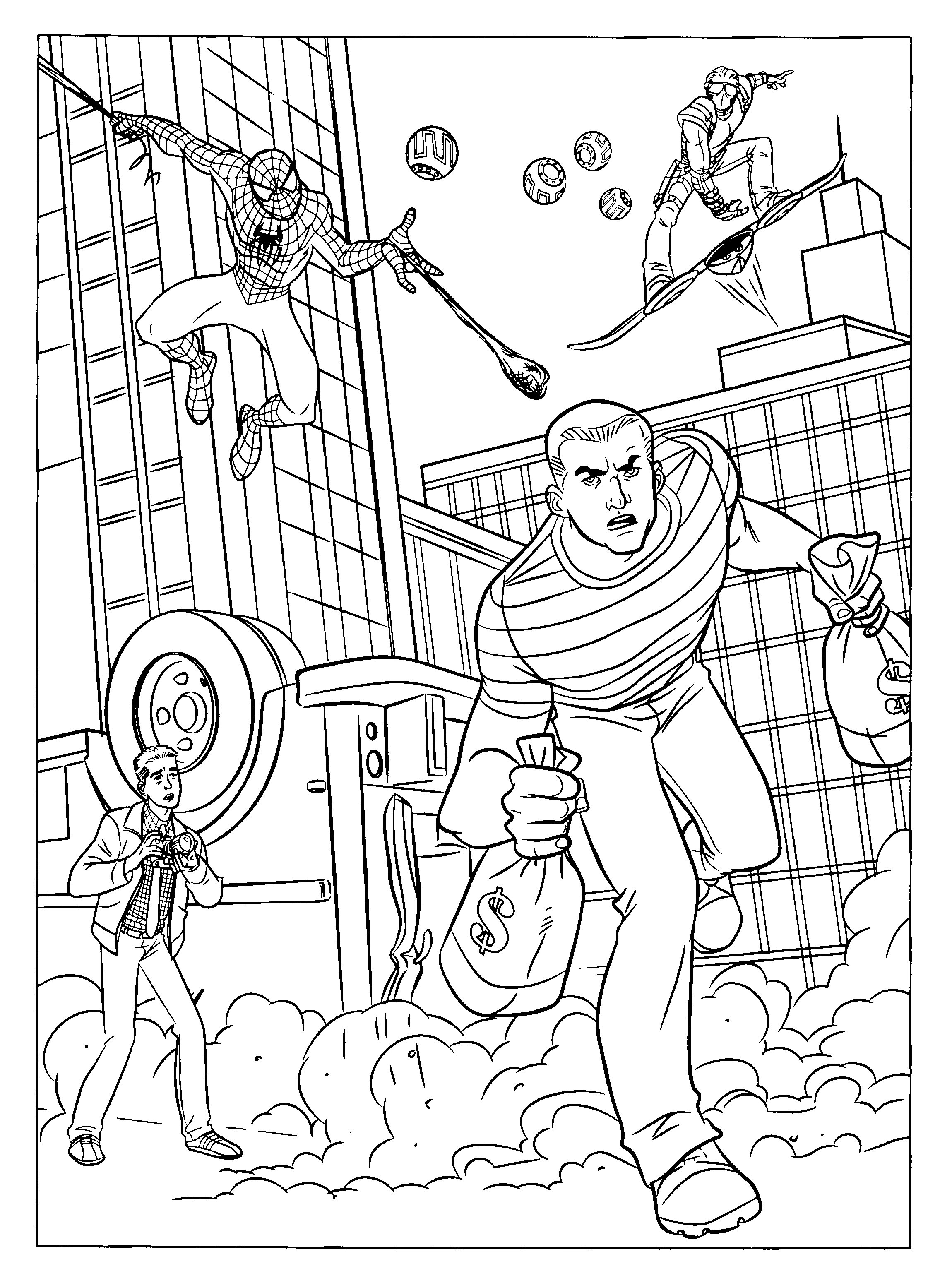Coloriage imprimable Spiderman #78666 de la collection Super-héros et Super-vilains à colorier aux crayons