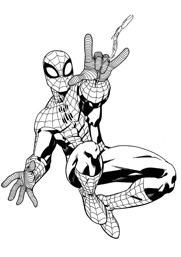 Dessin à colorier: Spiderman (Super-héros et Super-vilains) #78667 - Coloriages à Imprimer Gratuits