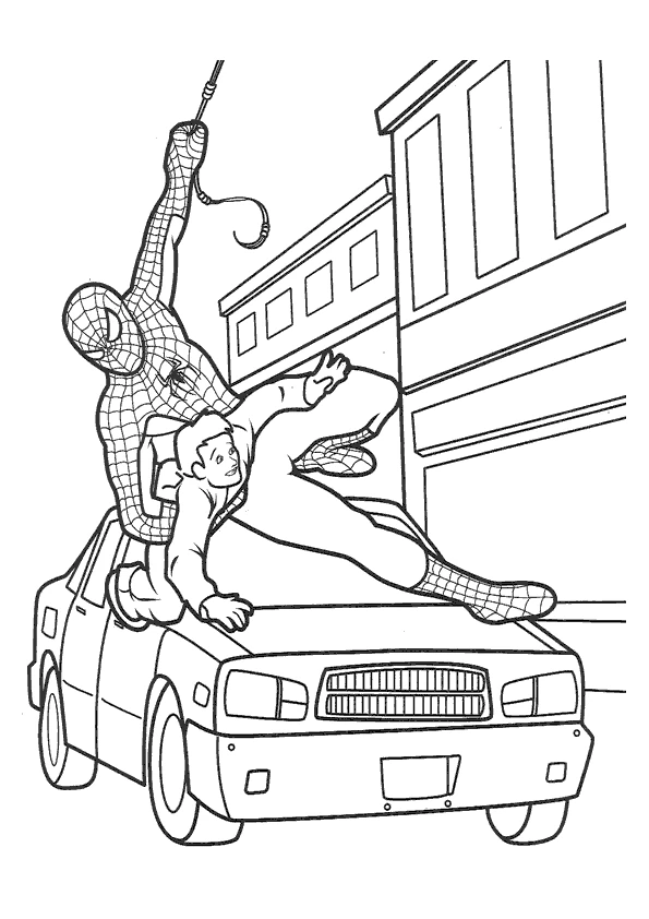 Coloriage gratuit Spiderman #78686 de la collection Super-héros et Super-vilains à imprimer