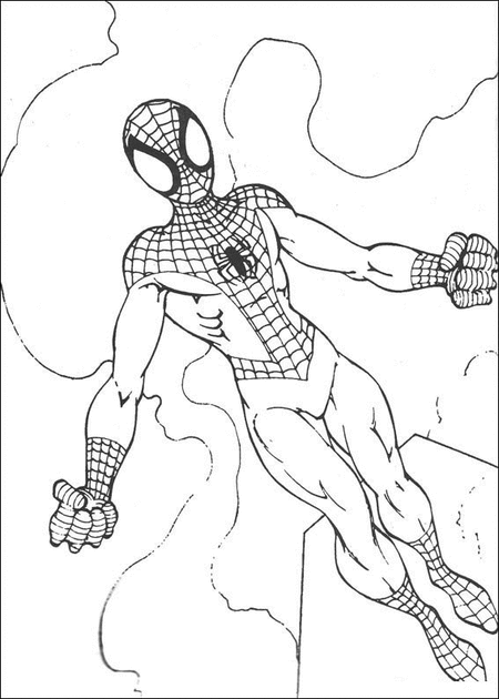 Dessin Spiderman #78692 à colorier de la série Super-héros et Super-vilains, gratuit à télécharger et imprimer