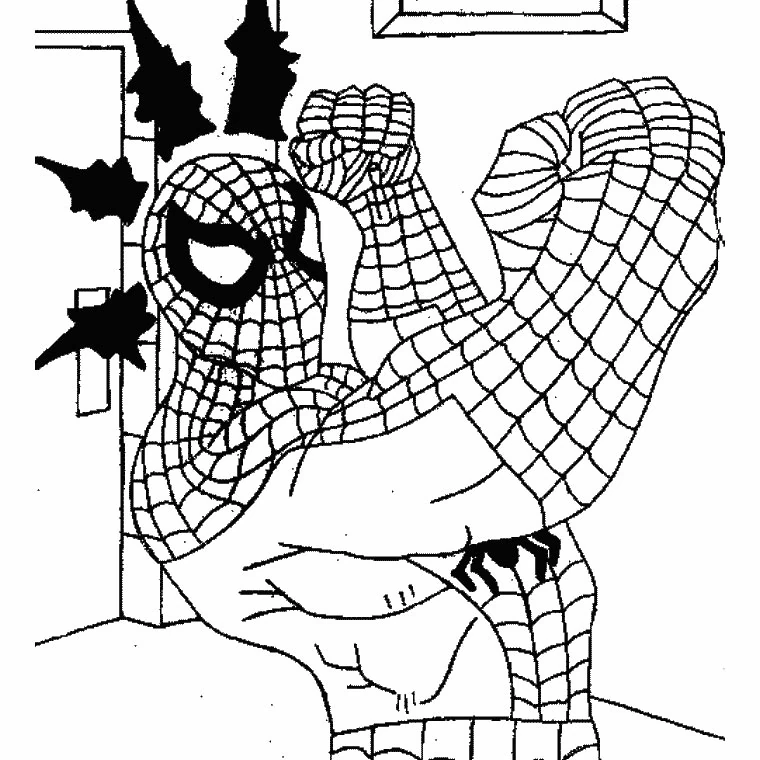 Coloriage gratuit Spiderman #78706 de la collection Super-héros et Super-vilains à imprimer