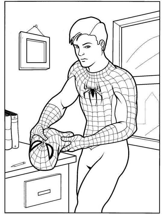 Coloriage gratuit Spiderman #78716 de la collection Super-héros et Super-vilains à imprimer