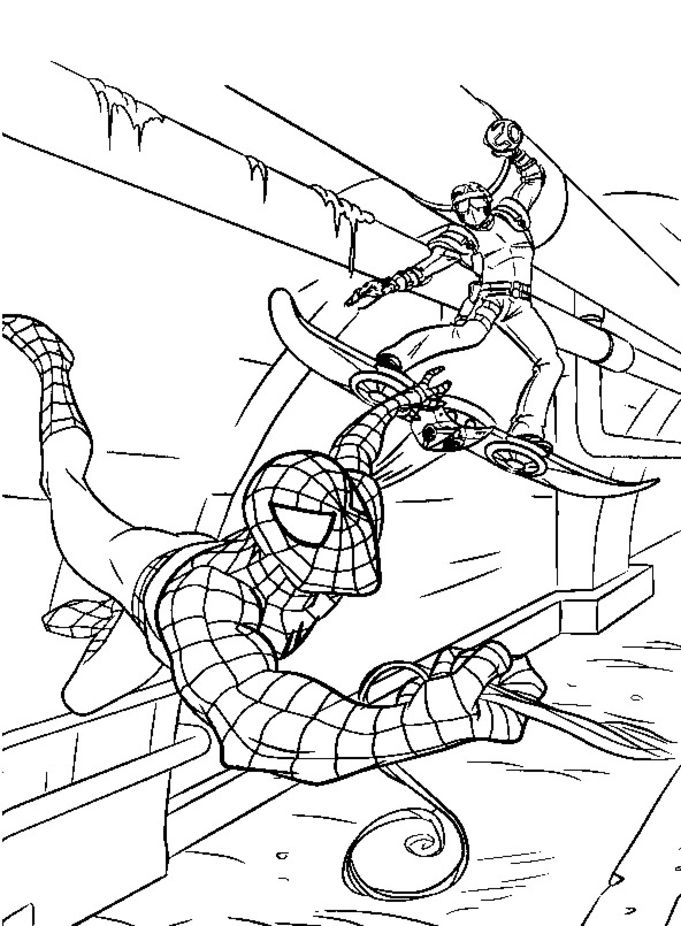 Coloriage imprimable Spiderman #78734 de la collection Super-héros et Super-vilains à colorier aux crayons
