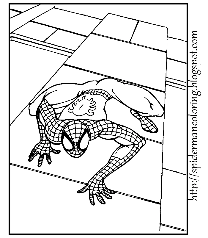 Coloriage gratuit Spiderman #78766 de la collection Super-héros et Super-vilains à imprimer