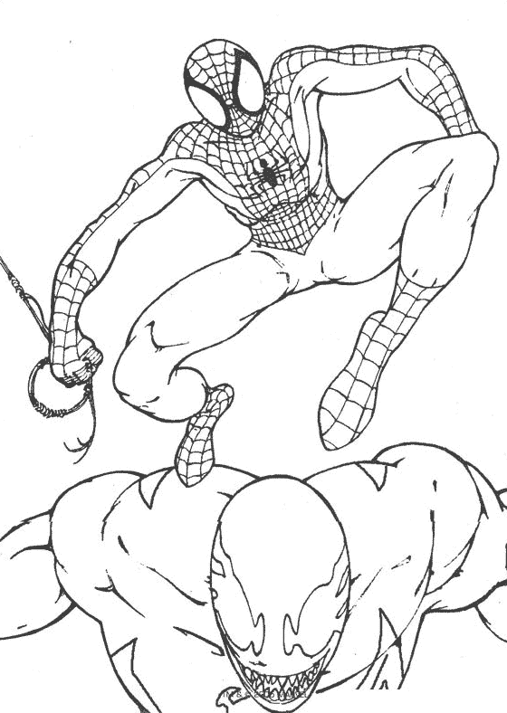 Dessin à colorier Spiderman #78845 issu de la collection Super-héros et Super-vilains, prêt à imprimer