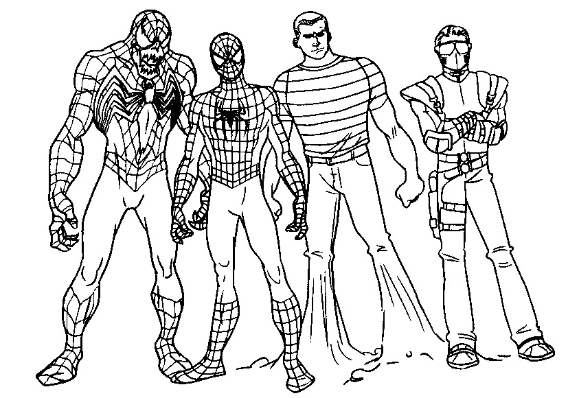 Dessin à colorier: Spiderman (Super-héros et Super-vilains) #78880 - Coloriages à Imprimer Gratuits