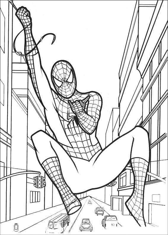 Illustration au trait Spiderman #78908 de la collection Super-héros et Super-vilains à colorier gratuitement