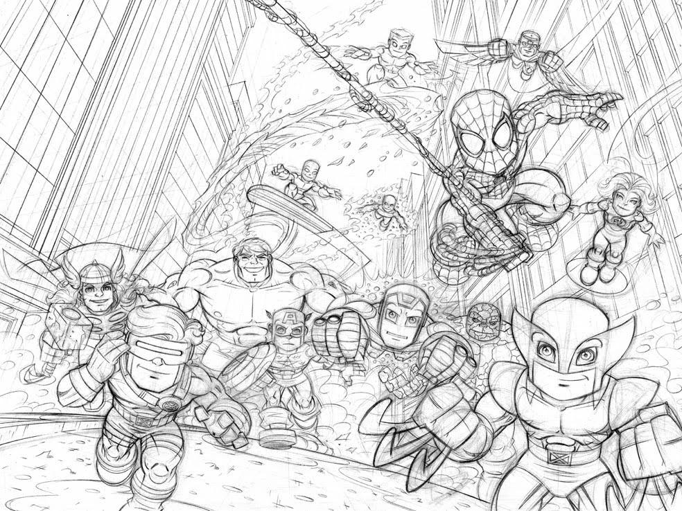 Coloriage gratuit Super Héros Marvel #79683 de la collection Super-héros et Super-vilains à imprimer