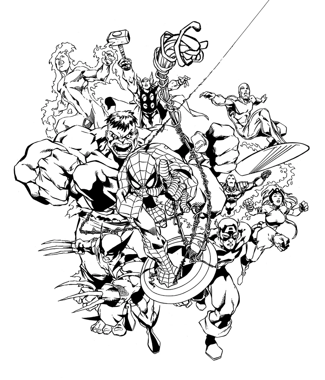 Illustration au trait Super Héros Marvel #79732 de la collection Super-héros et Super-vilains à colorier gratuitement Illustration au trait Super Héros Marvel #79732 de la collection Super-héros et Super-vilains à colorier gratuitement