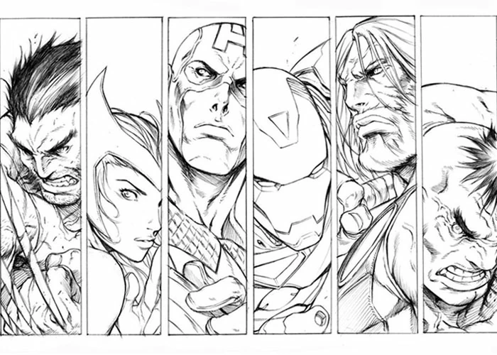 Coloriage gratuit Super Héros Marvel #79773 de la collection Super-héros et Super-vilains à imprimer