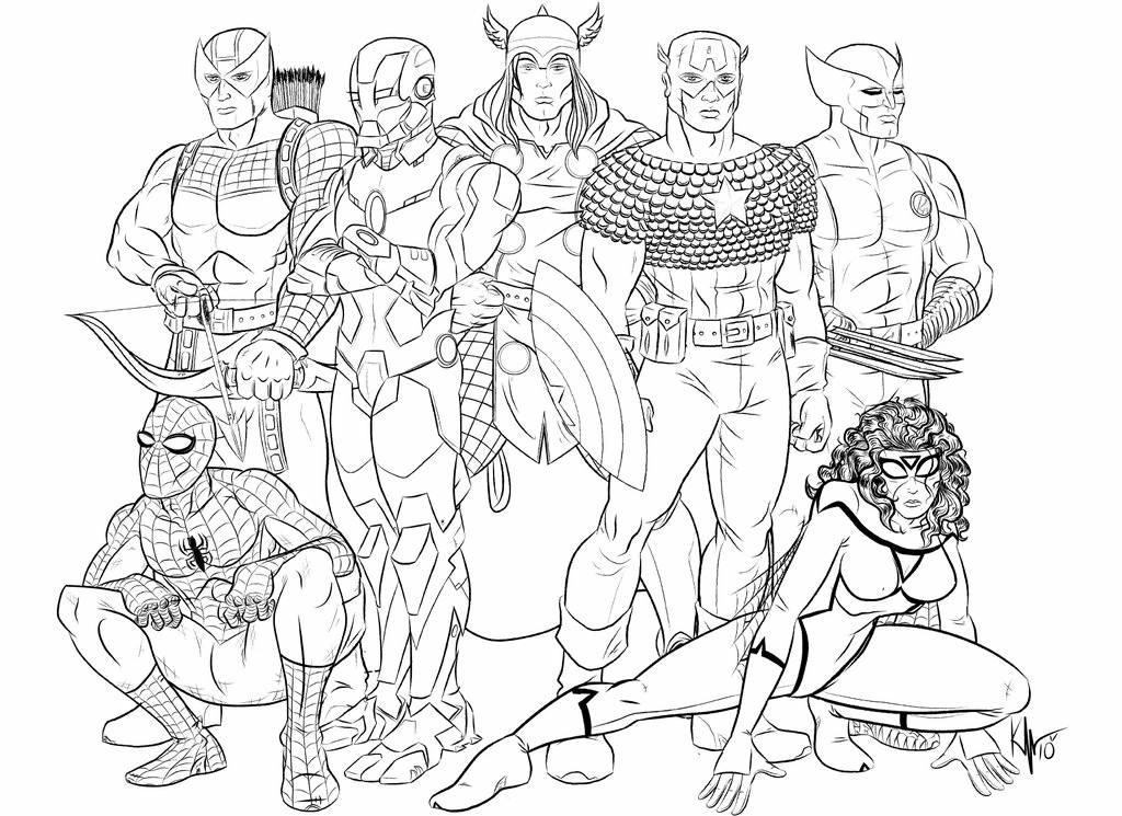 Coloriage gratuit Super Héros Marvel #79836 de la collection Super-héros et Super-vilains à imprimer