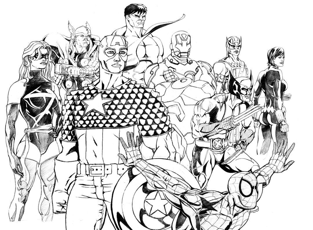 Dessin à colorier Super Héros Marvel #79953 issu de la collection Super-héros et Super-vilains, prêt à imprimer