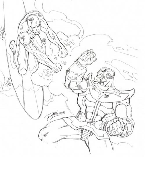 Dessin à colorier: Surfeur d'Argent (Super-héros et Super-vilains) #81162 - Coloriages à Imprimer Gratuits