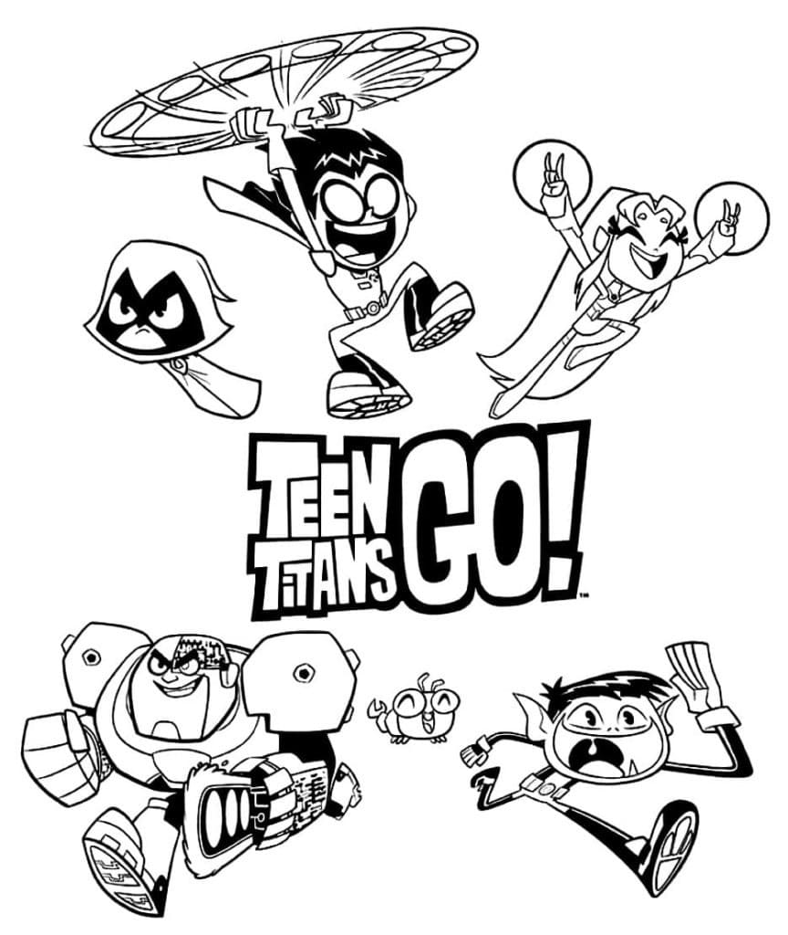 Coloriage gratuit Teen Titans Go #196396 de la collection Super-héros et Super-vilains à imprimer