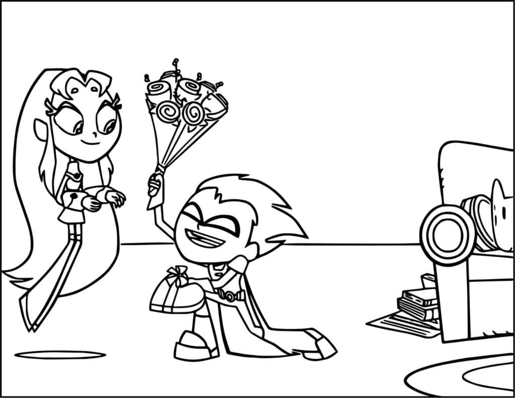 Coloriage gratuit Teen Titans Go #196409 de la collection Super-héros et Super-vilains à imprimer