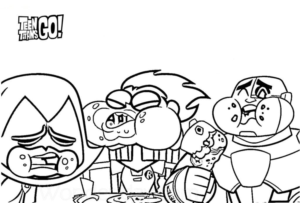 Coloriage gratuit Teen Titans Go #196413 de la collection Super-héros et Super-vilains à imprimer