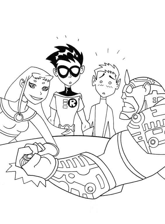 Coloriage gratuit Teen Titans Go #196421 de la collection Super-héros et Super-vilains à imprimer