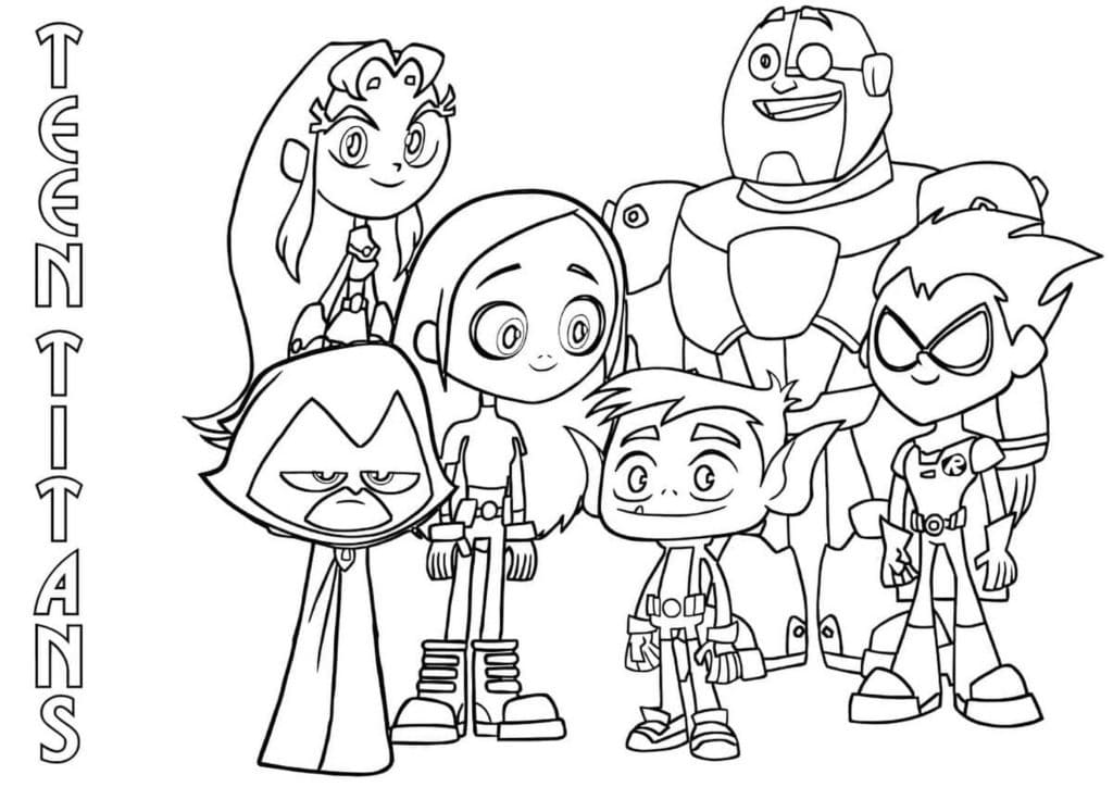 Coloriage gratuit Teen Titans Go #196432 de la collection Super-héros et Super-vilains à imprimer
