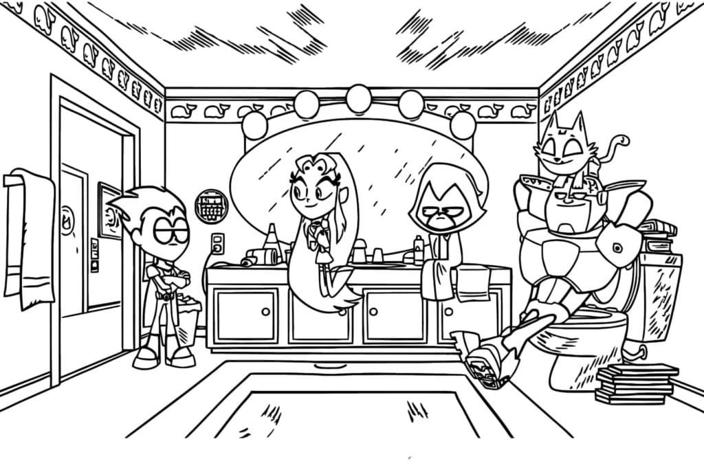 Coloriage gratuit Teen Titans Go #196439 de la collection Super-héros et Super-vilains à imprimer