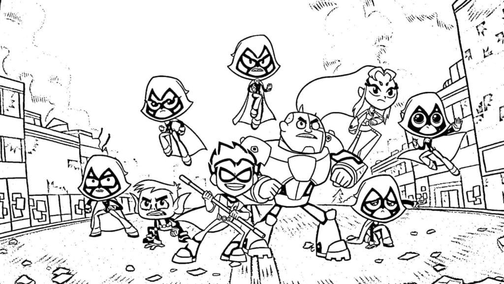 Coloriage gratuit Teen Titans Go #196444 de la collection Super-héros et Super-vilains à imprimer