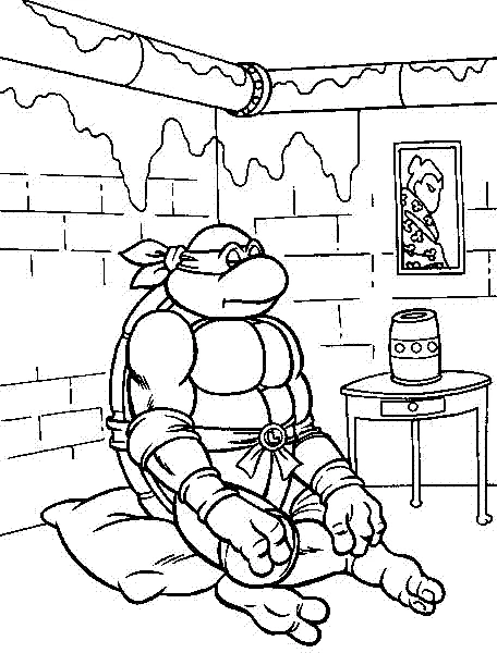Coloriage Tortues Ninja #75384 à imprimer gratuitement, extrait de la collection Super-héros et Super-vilains
