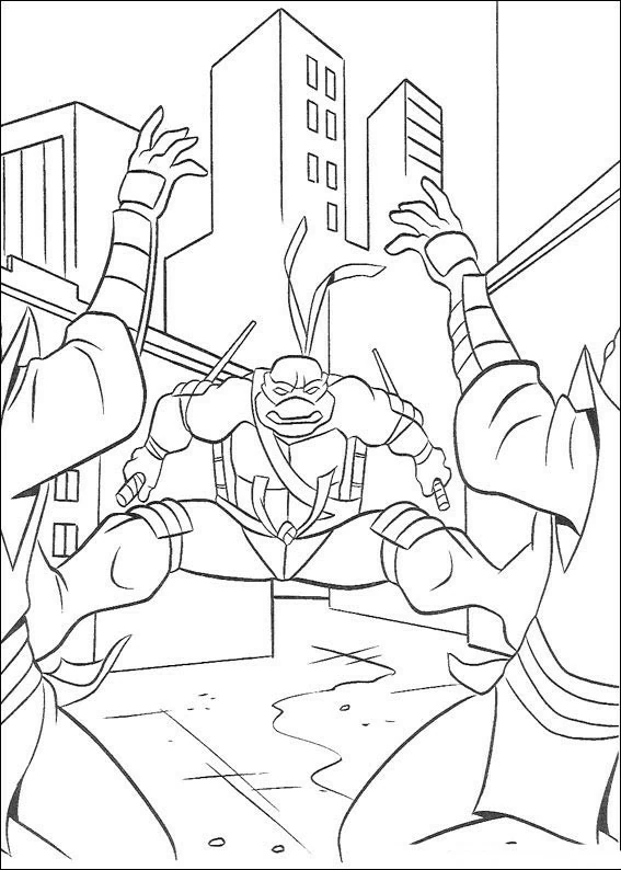 Dessin à colorier Tortues Ninja #75533 issu de la collection Super-héros et Super-vilains, prêt à imprimer
