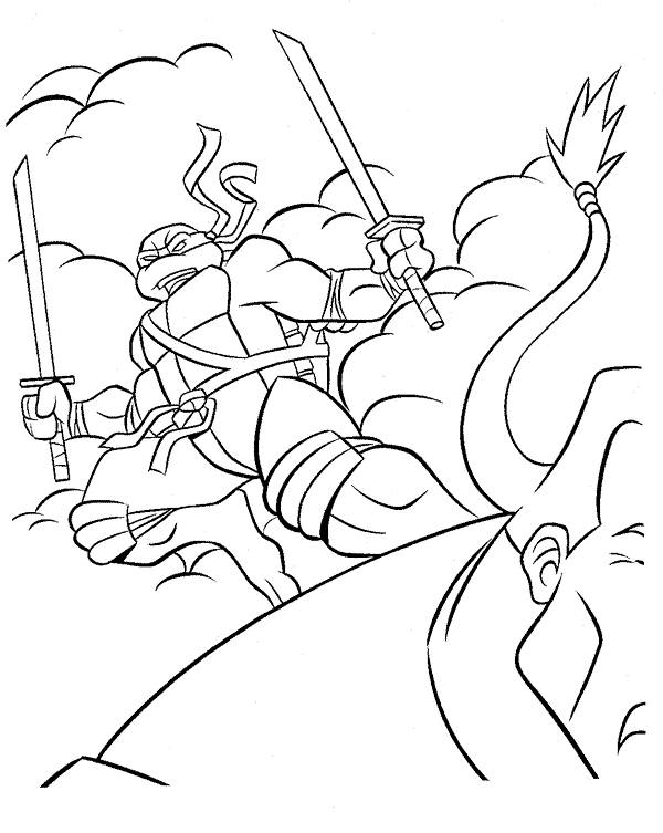 Dessin à colorier: Tortues Ninja (Super-héros et Super-vilains) #75548 - Coloriages à Imprimer Gratuits