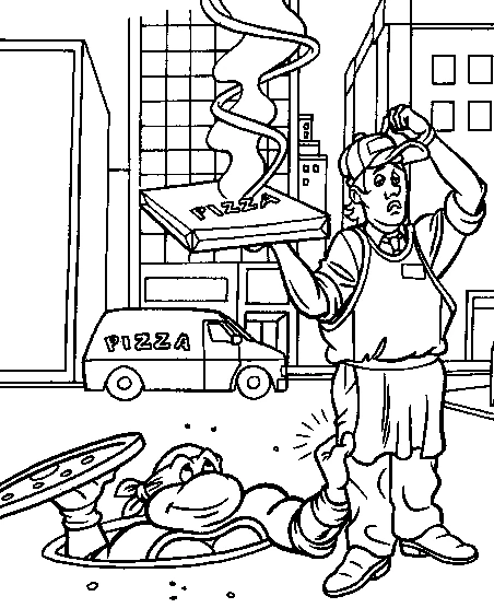 Coloriage gratuit Tortues Ninja #75631 de la collection Super-héros et Super-vilains à imprimer