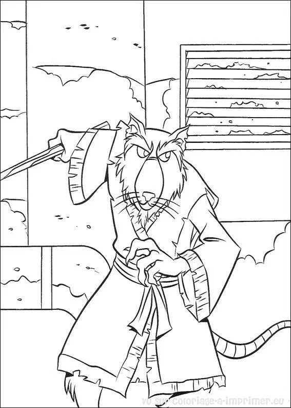 Coloriage imprimable Tortues Ninja #75643 de la collection Super-héros et Super-vilains à colorier aux crayons