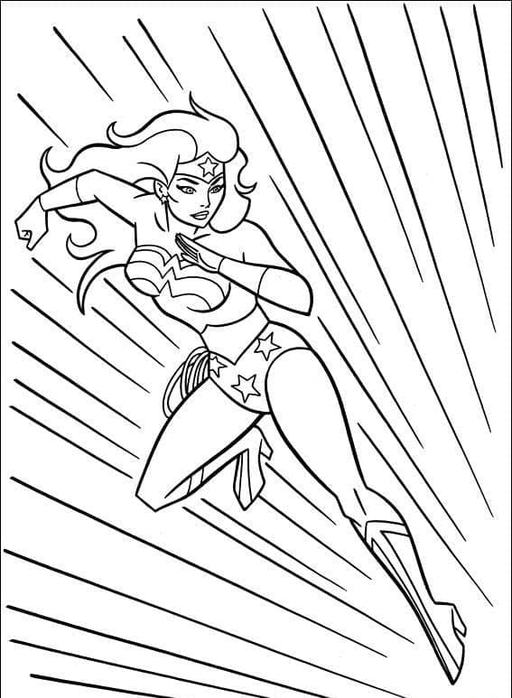 Page de coloriage Wonder Woman #196918, collection Super-héros et Super-vilains, à imprimer et colorier
