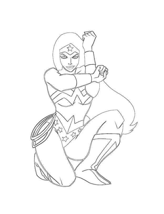 Coloriage Wonder Woman #196921 à imprimer gratuitement, extrait de la collection Super-héros et Super-vilains