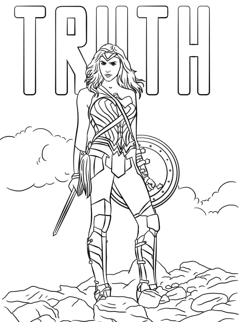 Coloriage gratuit Wonder Woman #196925 de la collection Super-héros et Super-vilains à imprimer