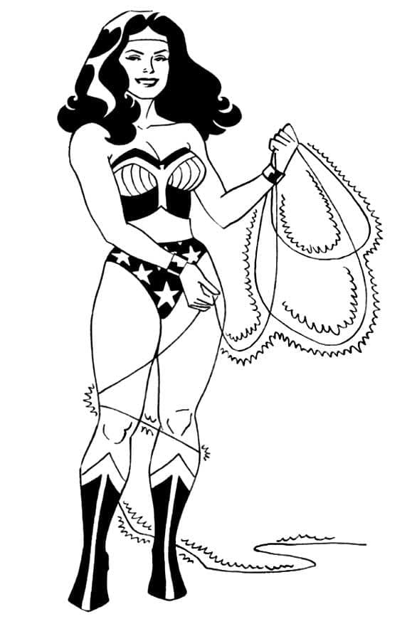 Coloriage à imprimer Wonder Woman #196931 de la série Super-héros et Super-vilains, gratuit pour enfants et adultes