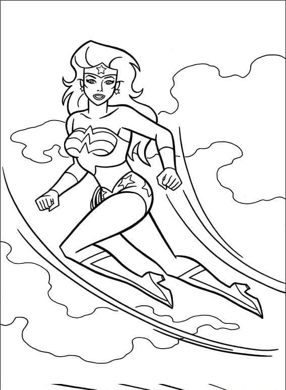 Illustration au trait Wonder Woman #196937 de la collection Super-héros et Super-vilains à colorier gratuitement