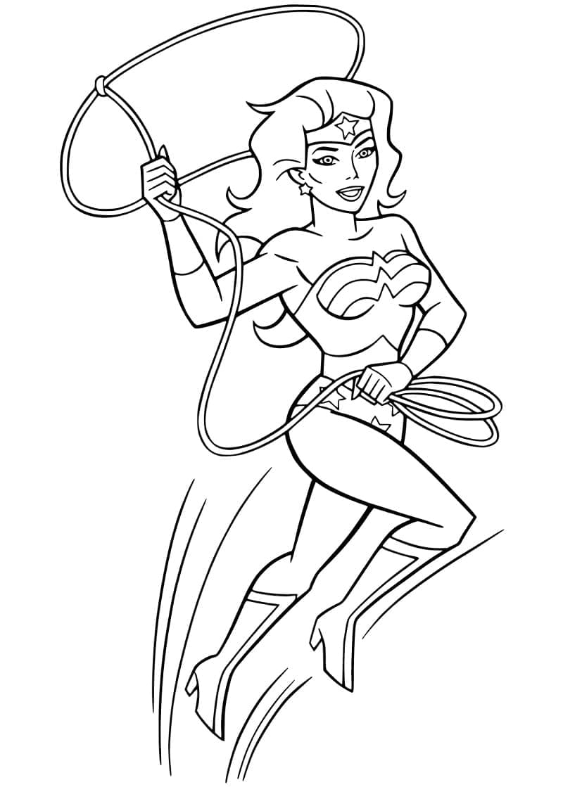 Coloriage imprimable Wonder Woman #196943 de la collection Super-héros et Super-vilains à colorier aux crayons
