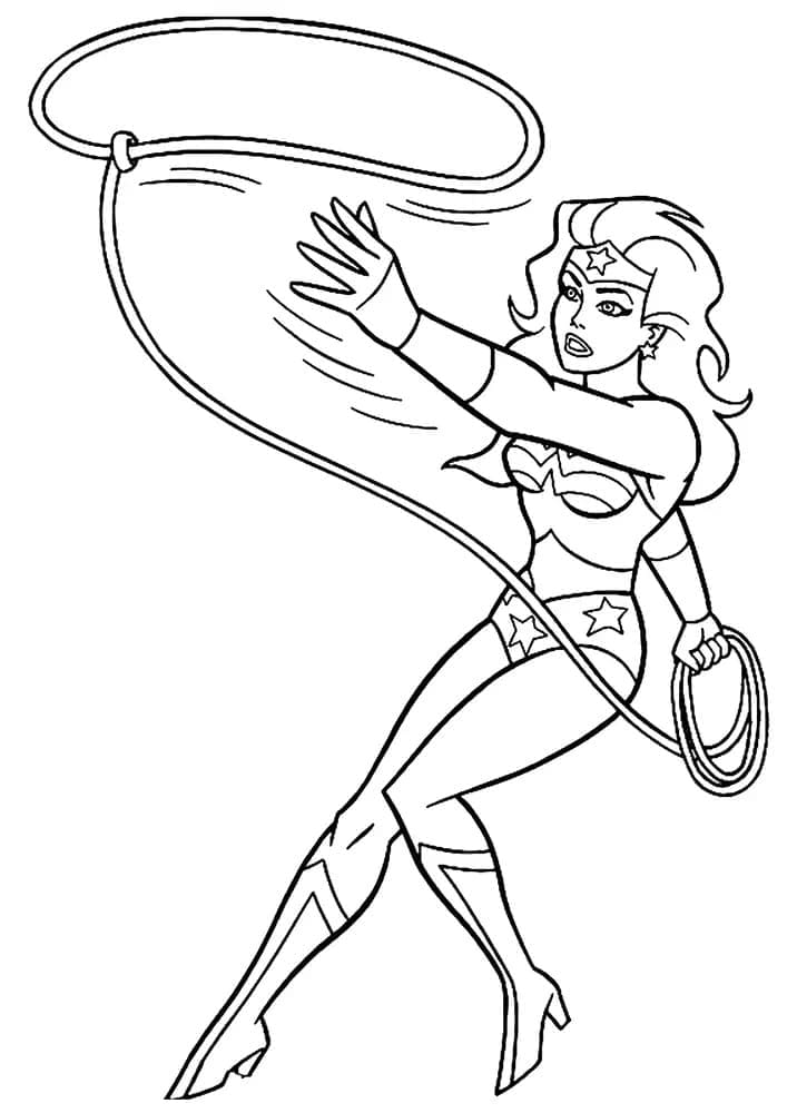 Illustration au trait Wonder Woman #196955 de la collection Super-héros et Super-vilains à colorier gratuitement