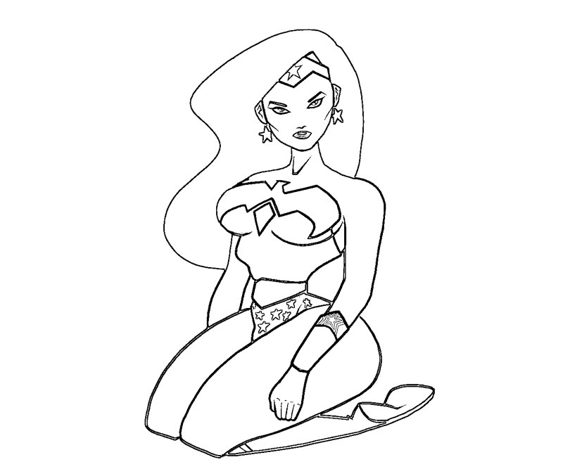 Page de coloriage Wonder Woman #74584, collection Super-héros et Super-vilains, à imprimer et colorier