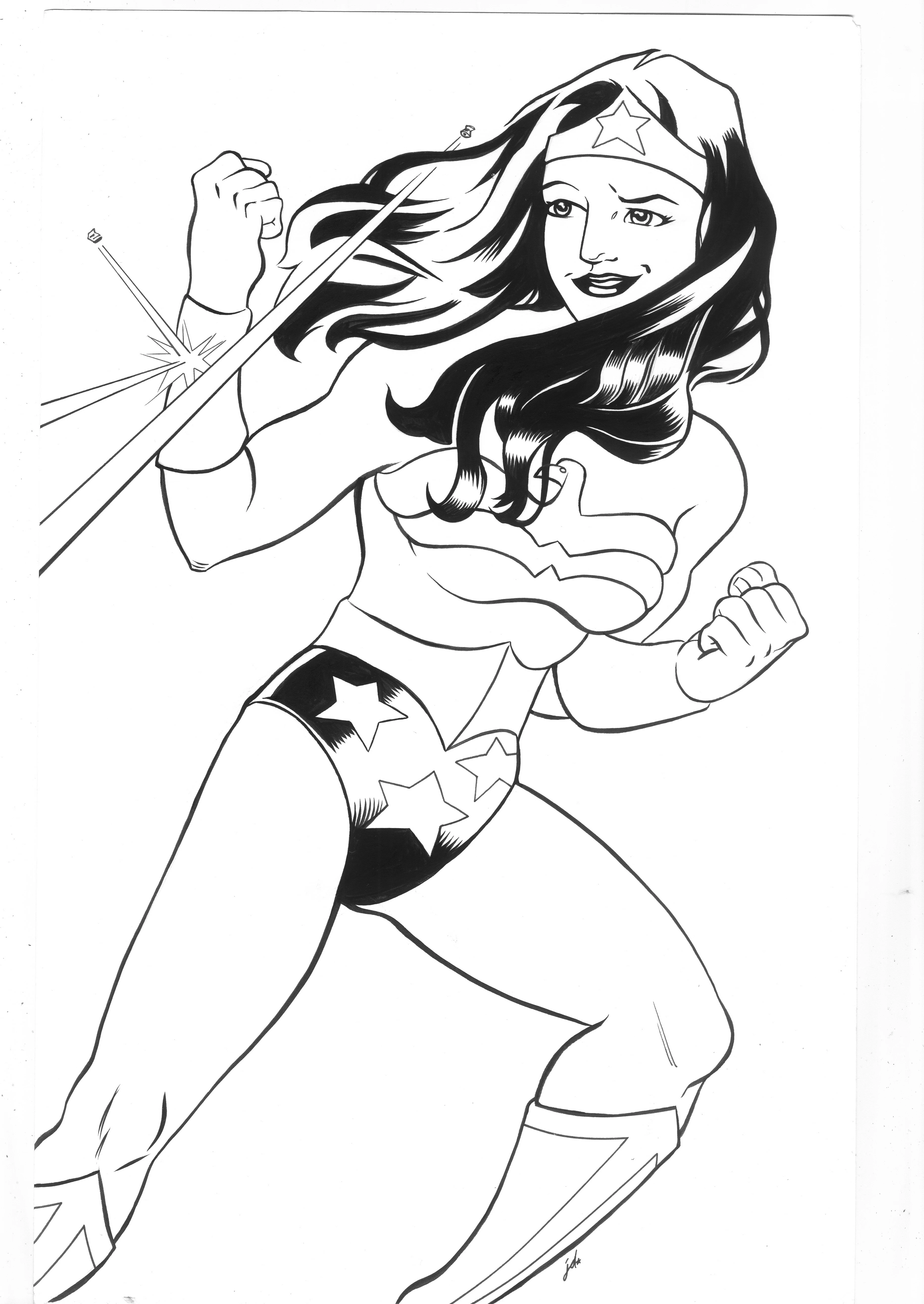 Illustration au trait Wonder Woman #74605 de la collection Super-héros et Super-vilains à colorier gratuitement