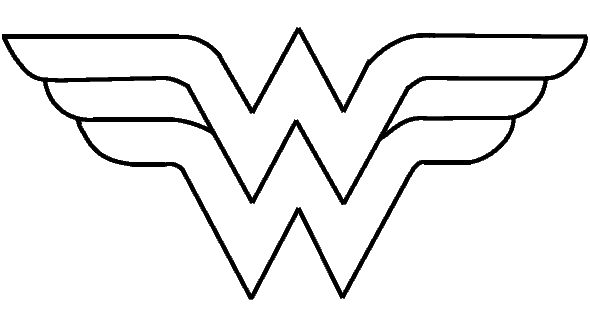 Coloriage Wonder Woman logo emblématique