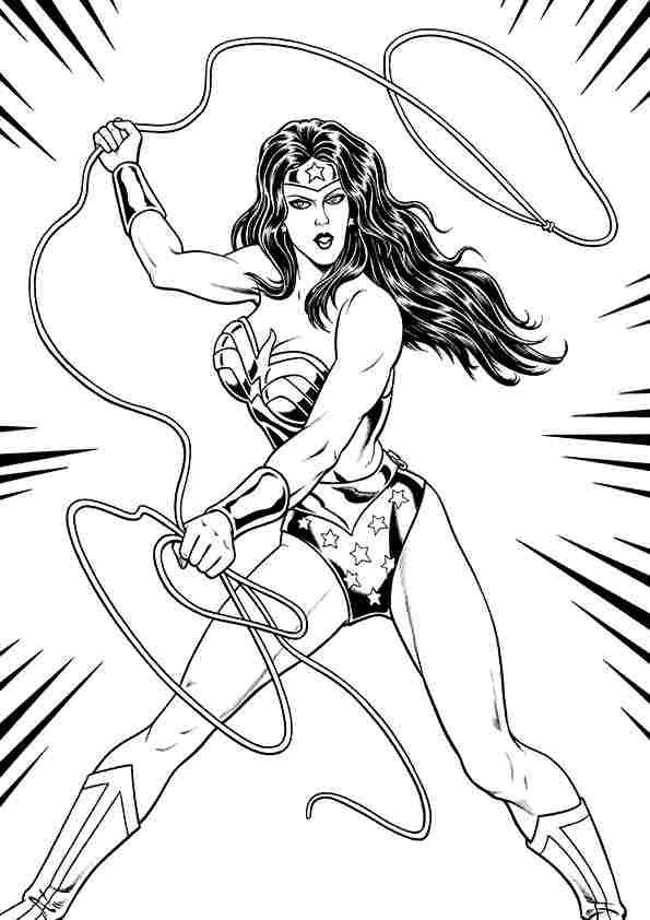 Dessin Wonder Woman #74647 à colorier de la série Super-héros et Super-vilains, gratuit à télécharger et imprimer
