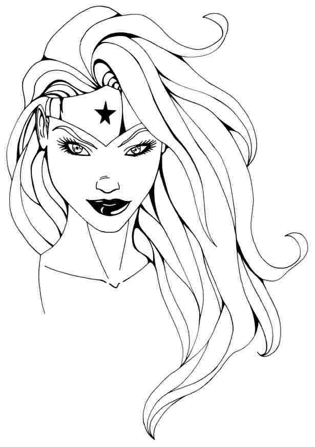 Illustration au trait Wonder Woman #74653 de la collection Super-héros et Super-vilains à colorier gratuitement