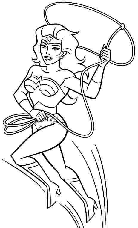 Coloriage Wonder Woman #74667 à imprimer gratuitement, extrait de la collection Super-héros et Super-vilains