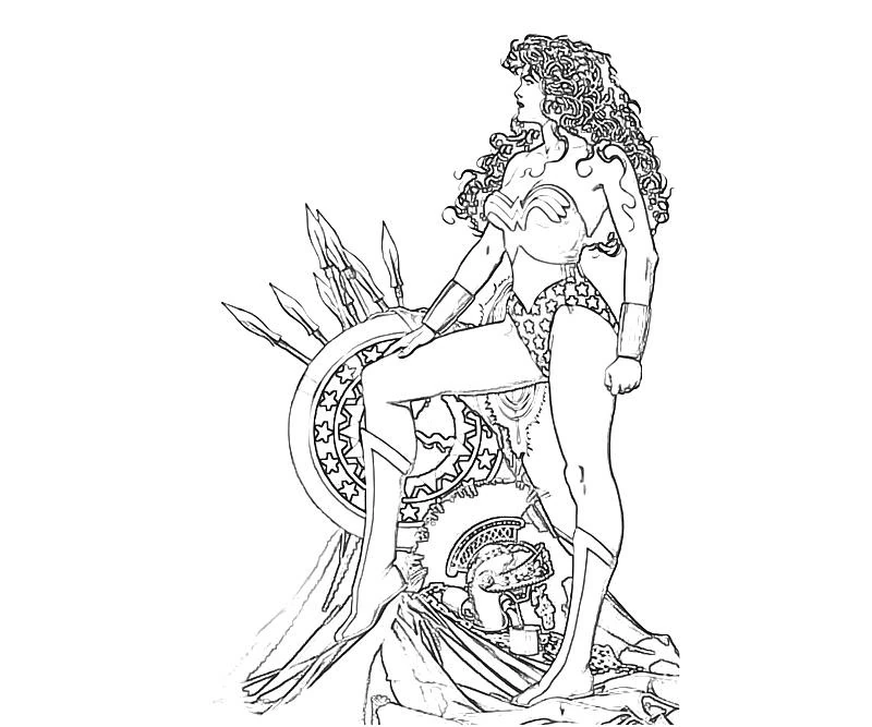 Coloriage gratuit Wonder Woman #74668 de la collection Super-héros et Super-vilains à imprimer