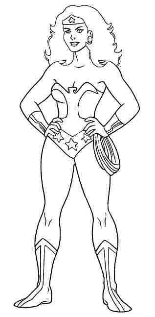 Coloriage Wonder Woman #74673 à imprimer gratuitement, extrait de la collection Super-héros et Super-vilains