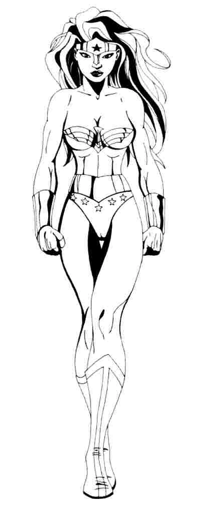Illustration au trait Wonder Woman #74716 de la collection Super-héros et Super-vilains à colorier gratuitement