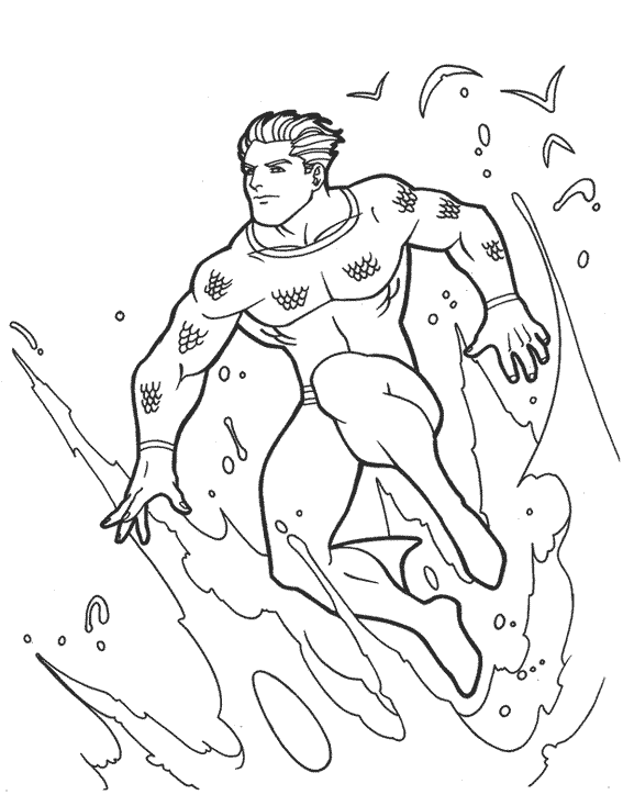 Dessin à colorier: Aquaman (Super-héros) #84976 - Coloriages à imprimer