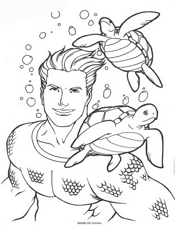 Dessin à colorier: Aquaman (Super-héros) #84978 - Coloriages à imprimer