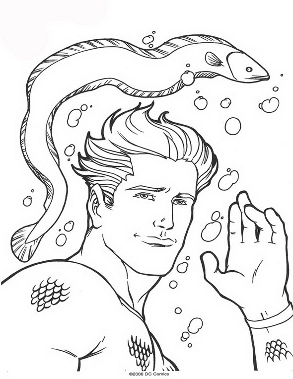 Dessin à colorier: Aquaman (Super-héros) #84987 - Coloriages à imprimer