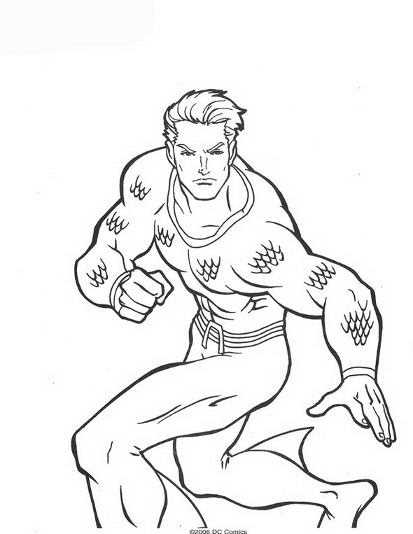 Dessin à colorier: Aquaman (Super-héros) #84996 - Coloriages à imprimer