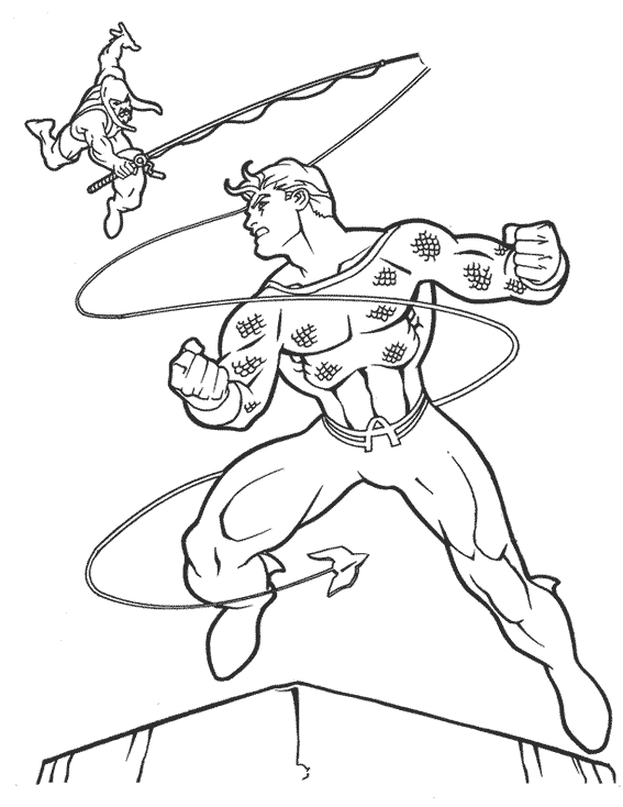 Dessin à colorier: Aquaman (Super-héros) #84997 - Coloriages à imprimer